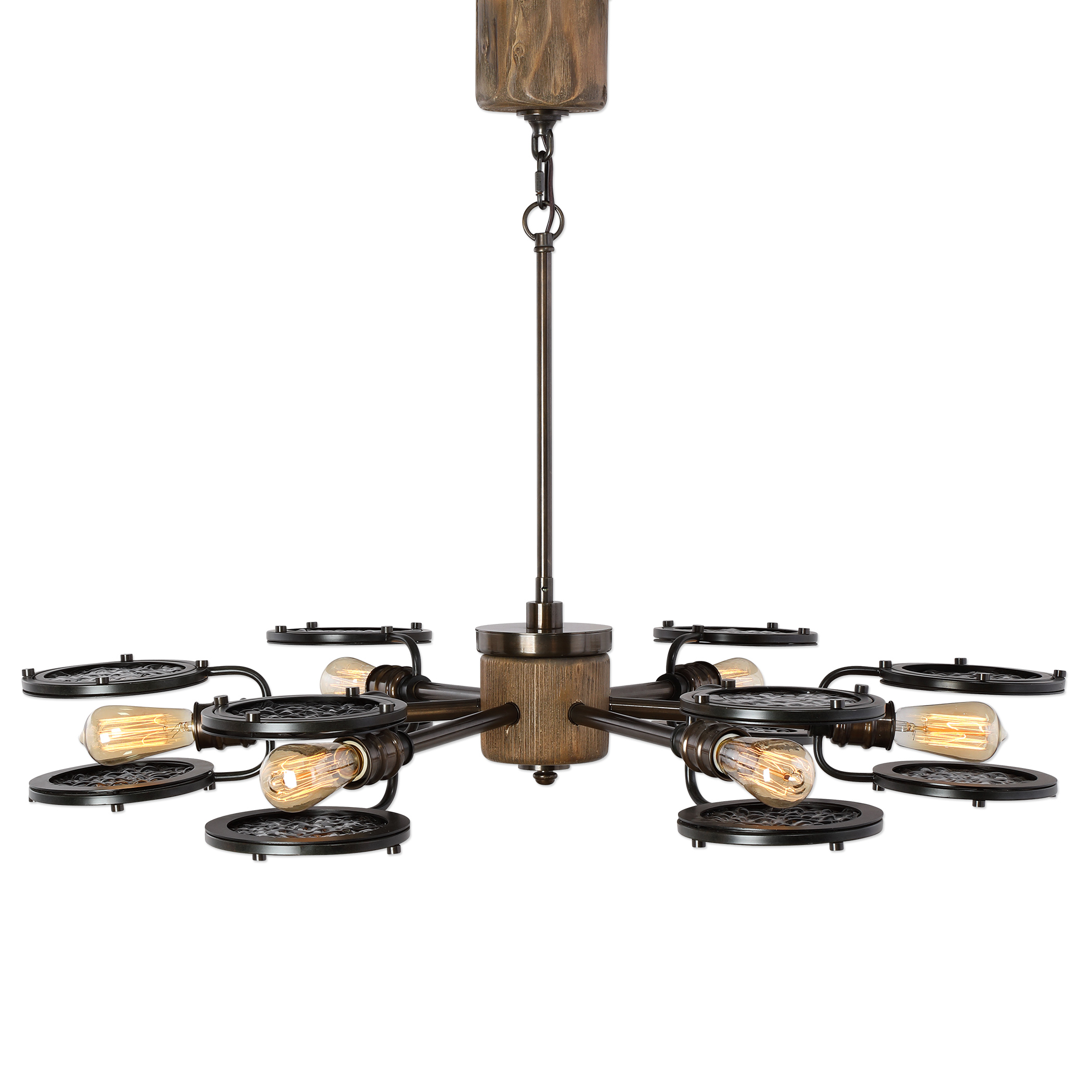 Online Designer Combined Living/Dining Gavia 6 Light Dark Brass Chandelier